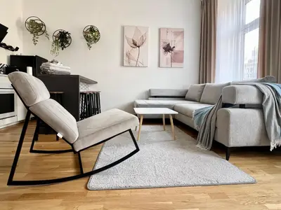 Ein Sitzbereich in der Unterkunft Lerchenfeld Soft Home