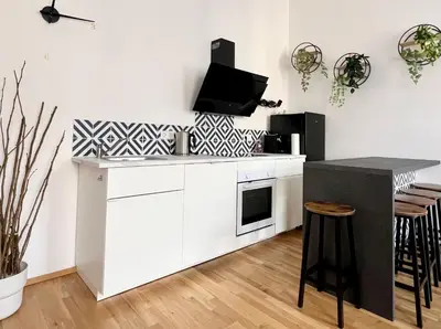 Küche/Küchenzeile in der Unterkunft Lerchenfeld Soft Home