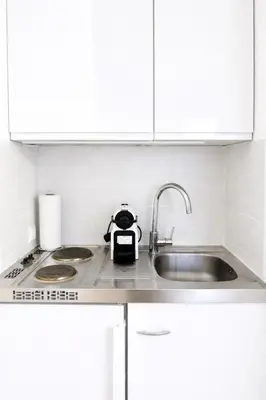 Küche/Küchenzeile in der Unterkunft Zeus Design Apartments Rosenpark