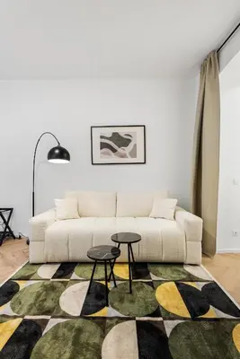 Ein Sitzbereich in der Unterkunft Luxury Westbahnhof Suites Vienna by FLEXIFLATS