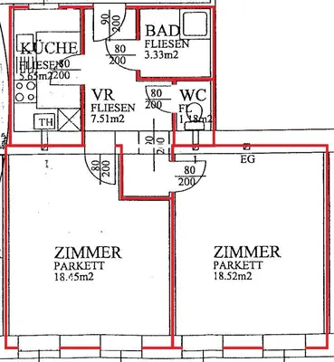Grundriss der Unterkunft CASA DIVA Apartment Vienna-Neuwaldegg