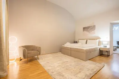 Ein Bett oder Betten in einem Zimmer der Unterkunft easy-flat Danhausergasse - Central Apartments near Metro