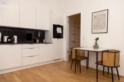 Küche/Küchenzeile in der Unterkunft Stylish apartment with garden