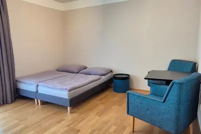 Ein Sitzbereich in der Unterkunft Apartment in upscale district with wellness area