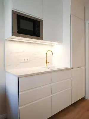 Küche/Küchenzeile in der Unterkunft Two-bedroom apartment 'Taupé'