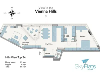 Grundriss der Unterkunft Apartment Skyflats Hills View by Interhome