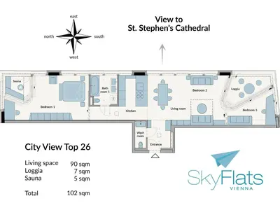 Grundriss der Unterkunft Apartment Skyflats City View by Interhome