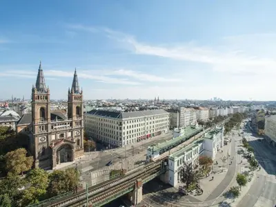 Ein allgemeiner Blick auf Wien oder ein Stadtblick von der Ferienwohnung aus