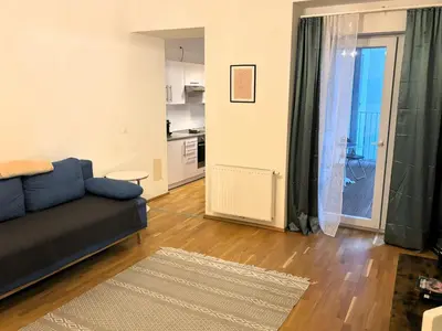 Ein Sitzbereich in der Unterkunft Apartment Wohnen am Augarten by Interhome