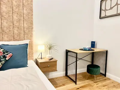 Ein Bett oder Betten in einem Zimmer der Unterkunft TheWICKI 1705 - Wunderschöne Apartments in Wien