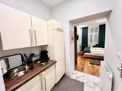 Küche/Küchenzeile in der Unterkunft TheWICKI 1705 - Wunderschöne Apartments in Wien