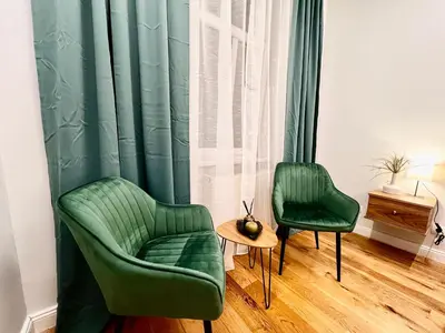Ein Sitzbereich in der Unterkunft TheWICKI 1705 - Wunderschöne Apartments in Wien