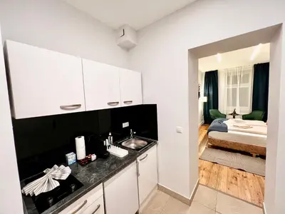 Ein Bett oder Betten in einem Zimmer der Unterkunft TheWICKI 1708 - Wunderschöne Apartments in Wien