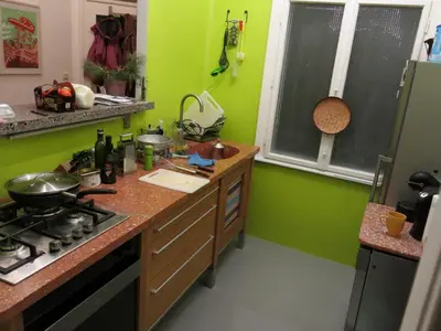 Küche/Küchenzeile in der Unterkunft Apartment am Vogelweiplatz