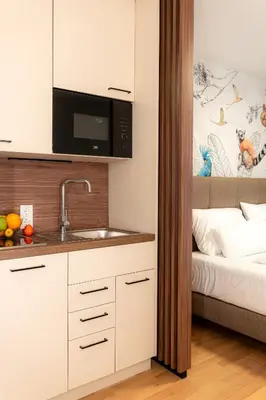 Ein Bett oder Betten in einem Zimmer der Unterkunft OLIVER pulse I Apartments with self check-in