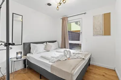 Ein Bett oder Betten in einem Zimmer der Unterkunft NobleNest Relax - Garten - Waschmaschine - Design