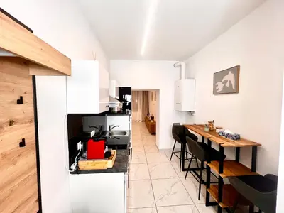 Küche/Küchenzeile in der Unterkunft TheWICKI 1703 - Wunderschöne Apartments in Wien