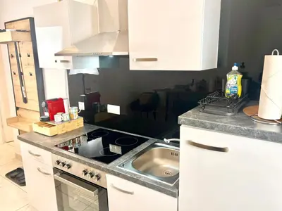 Küche/Küchenzeile in der Unterkunft TheWICKI 1703 - Wunderschöne Apartments in Wien