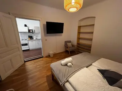Küche/Küchenzeile in der Unterkunft Helle DG-Wohnung in Wien I Ruhig, modern & zentral