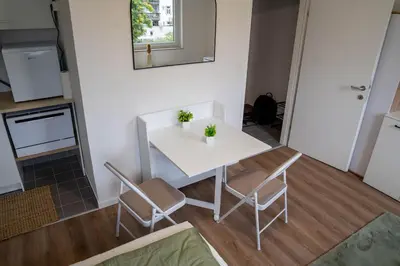 Küche/Küchenzeile in der Unterkunft Mini apartment perfect for exploring Vienna!