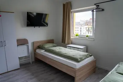 Ein Bett oder Betten in einem Zimmer der Unterkunft Cozy Vienna Studio Close to Metro and 10 Minutes to City Center