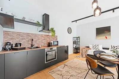Küche/Küchenzeile in der Unterkunft Industrialist - Design Suite in Central Vienna