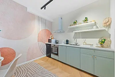Küche/Küchenzeile in der Unterkunft BOHO Chic - Relax in Viennas Trendiest District