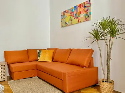 Ein Sitzbereich in der Unterkunft Stylish Cosy 2 Bedroom Apartment with Free Parking