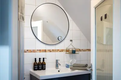 Ein Badezimmer in der Unterkunft Strommer wine das Gästehaus