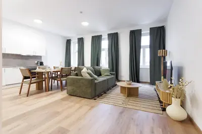 Ein Sitzbereich in der Unterkunft Luxury City Center Suite