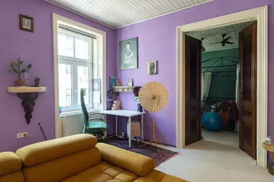 Ein Sitzbereich in der Unterkunft Cosy & Convenient Viennese Charm