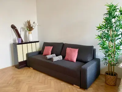 Ein Sitzbereich in der Unterkunft Cozy Long-Term Apartment