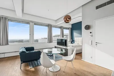Ein Sitzbereich in der Unterkunft Luxury suite with distant views and top furnishings