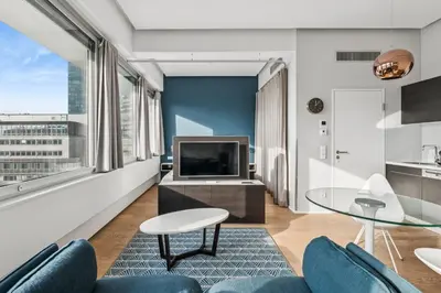 Ein Sitzbereich in der Unterkunft Luxury suite with distant views and top furnishings