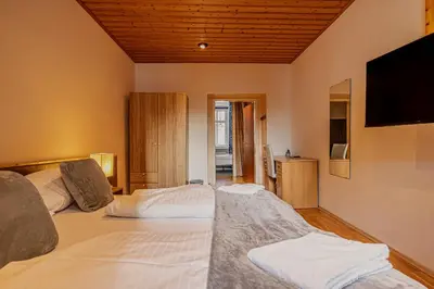 Ein Bett oder Betten in einem Zimmer der Unterkunft Spacious Two Bedroom Apartment With Living Room Near Wiener Stadthalle