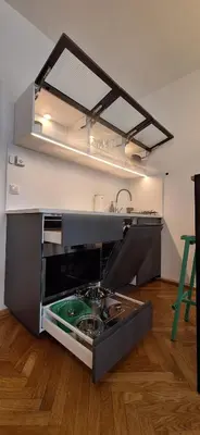Küche/Küchenzeile in der Unterkunft Schickes Apartment nähe AKH-MedUni - Währingerpark 24-7 check in