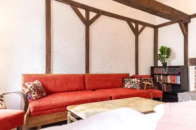 Ein Sitzbereich in der Unterkunft Bright 2BR Apartment in Central Vienna