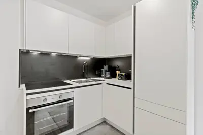 Küche/Küchenzeile in der Unterkunft 1-BR with Outdoor Space - Onsite Parking for 19,90 per Day