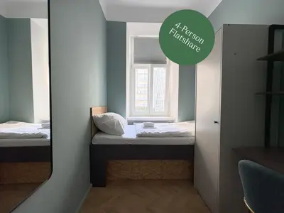 Ein Bett oder Betten in einem Zimmer der Unterkunft ampm Malfattigasse - Coliving Vienna I Monthly Stays