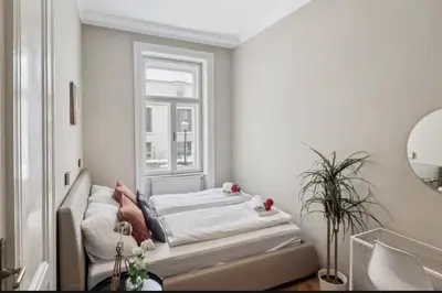 Ein Bett oder Betten in einem Zimmer der Unterkunft Cosy retreat in Viennas wine area