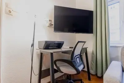 TV/Unterhaltungsangebot in der Unterkunft 5-Min to Danube , Stylish 1BR Apt, for Longstays