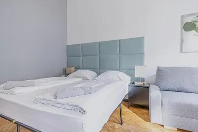 Ein Bett oder Betten in einem Zimmer der Unterkunft Modern Apartment Near Danube Canal