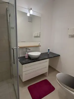 Ein Badezimmer in der Unterkunft barrier-free air-conditioned two rooms center