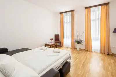 Ein Bett oder Betten in einem Zimmer der Unterkunft Ruby Apartment Vienna
