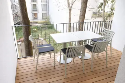 Ein Balkon oder eine Terrasse in der Unterkunft Micoris Nest Designed with Love Vienna 6th