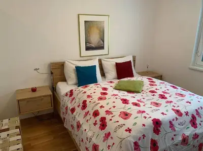 Ein Bett oder Betten in einem Zimmer der Unterkunft Vor dem Tore Schönbrunn