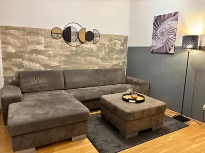 Ein Sitzbereich in der Unterkunft Elegantes CityApartment Vienna mit Wohlfühlfaktor