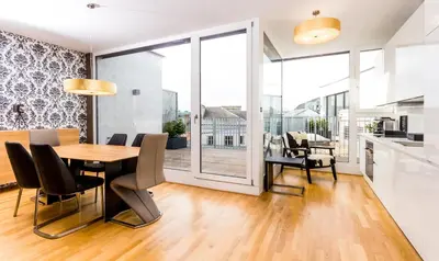 Küche/Küchenzeile in der Unterkunft VotivPark Vienna Serviced Apartments