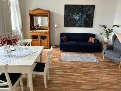 Ein Sitzbereich in der Unterkunft Casa Nostra - Sonnige Wohnung direkt am Augarten