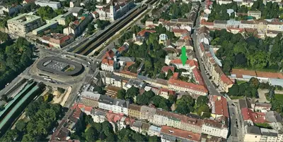 Blick auf Apartment Penzing aus der Vogelperspektive